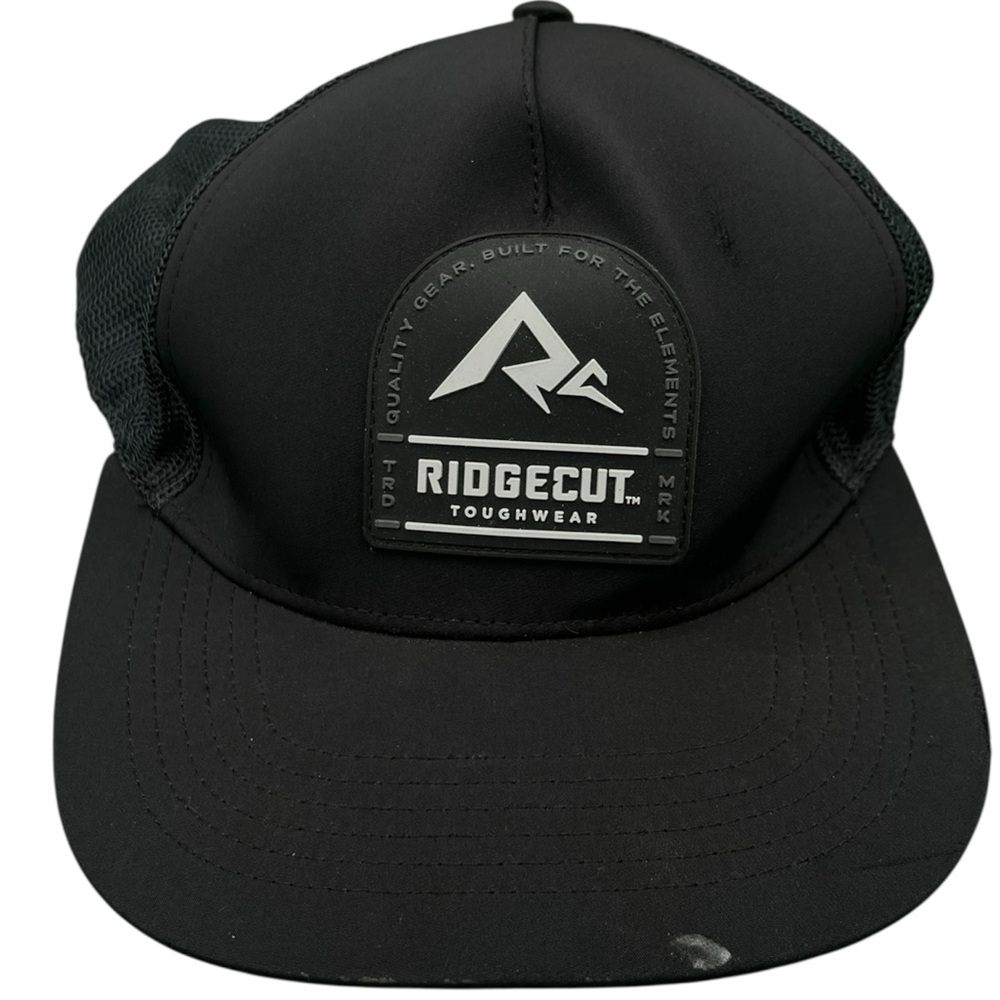 Ridgecut Toughwear Mesh Back Performance Cap - Black - Rubber Patch Logo